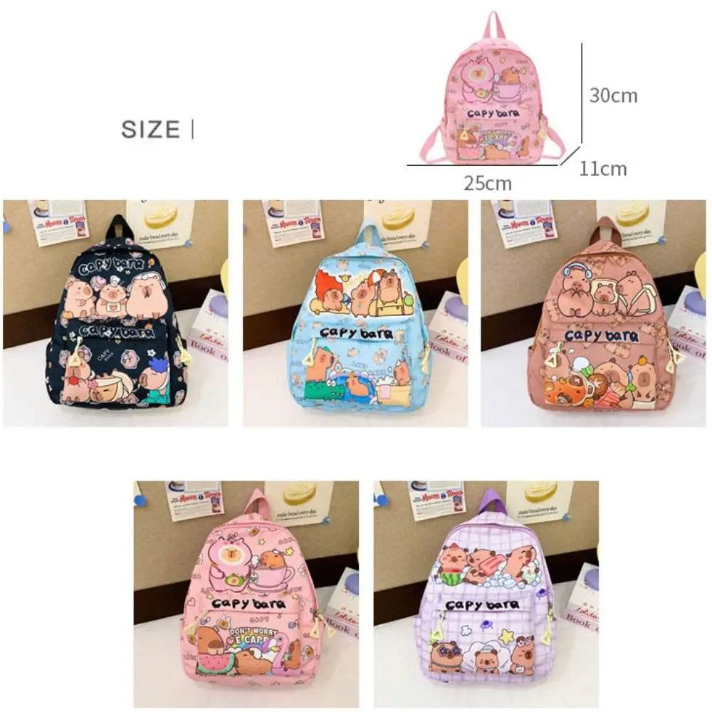 Capybara School Backpack - Cute Large Student Schoolbag - BON's