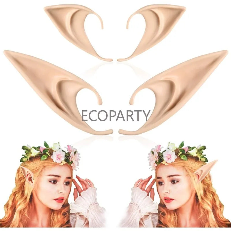 Cosplay Fairy Pixie Elf Ears Soft Pointed Tips Anime Party Dress Up Costume Masquerade Accessories for Halloween Christmas Party