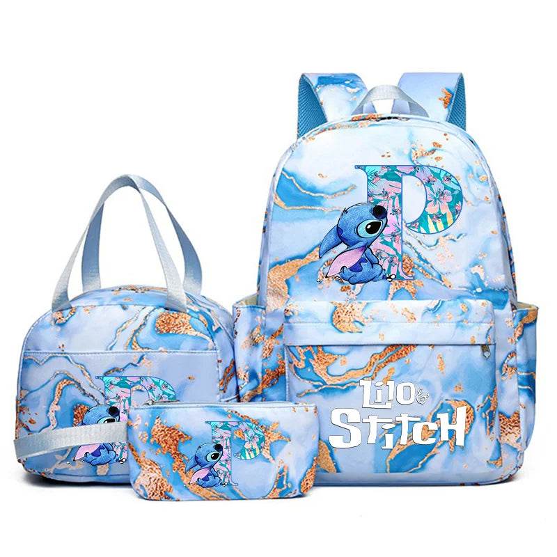 3Pcs Lilo Stitch Schoolbag Set for Kids - Student Backpack, Travel Bag & Pen Case - BON's