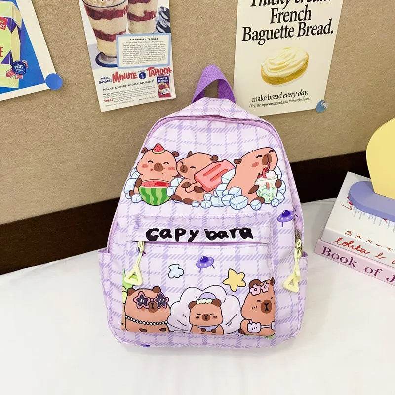 Capybara School Backpack - Cute Large Student Schoolbag - BON's