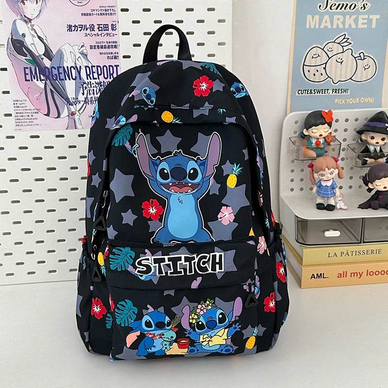 Stitch Cartoon Backpack, Large Capacity Daypack, Lightweight, Durable Nylon Schoolbag for Travel, Daily Commuting and School - BON's