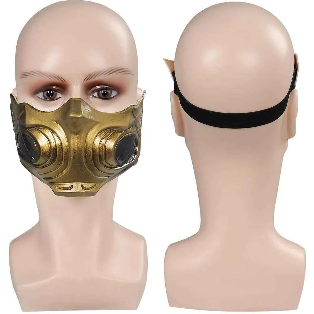 Scorpion Cosplay Mortal Disguise Kombat Costume Men Fantasia Role Play Vest Pants Belt Outfits Halloween Carnival Party Suit