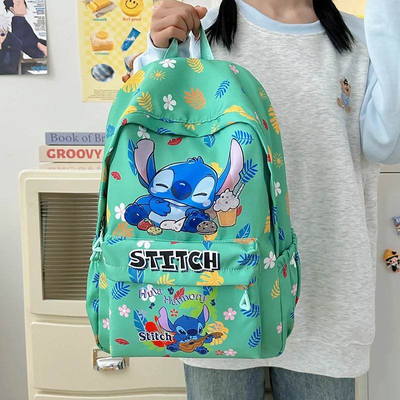 Stitch Cartoon Backpack, Large Capacity Daypack, Lightweight, Durable Nylon Schoolbag for Travel, Daily Commuting and School - BON's
