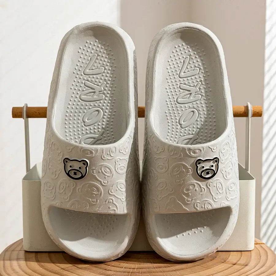 Cute Bear Slippers for Women and Men - Soft Indoor Cartoon Sandals, Anti-Slip Summer Shoes, Comfy Bathroom and Outdoor Leisure Footwear - BON's
