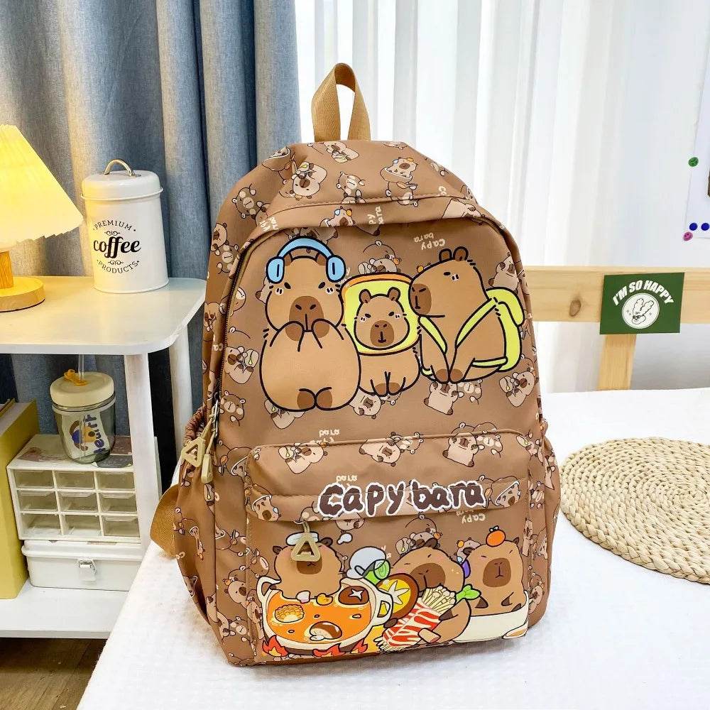 Capybara School Backpack - Cute Large Student Schoolbag - BON's