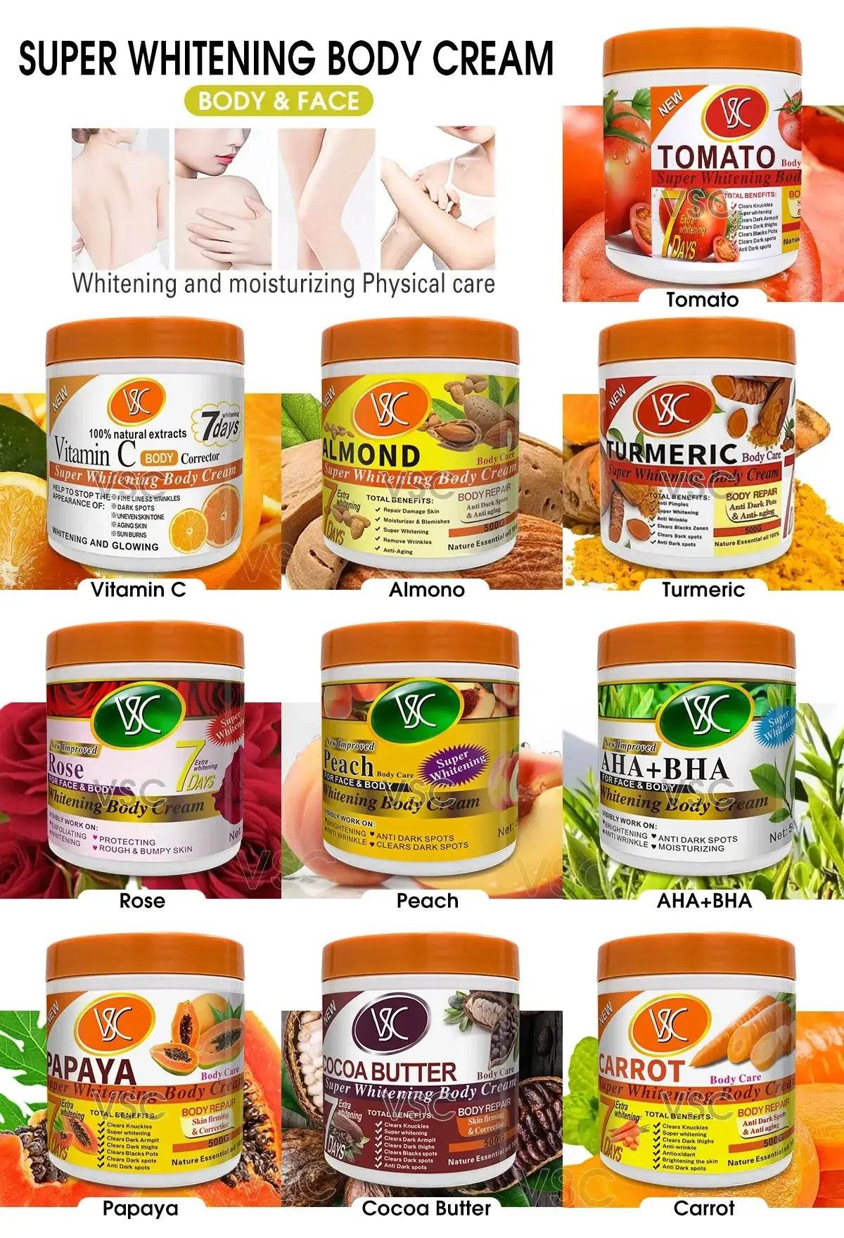 Turmeric Body Lotion for Brightening and Hydrating Skin - Moisturizer Body Cream and Face Cream - BON's