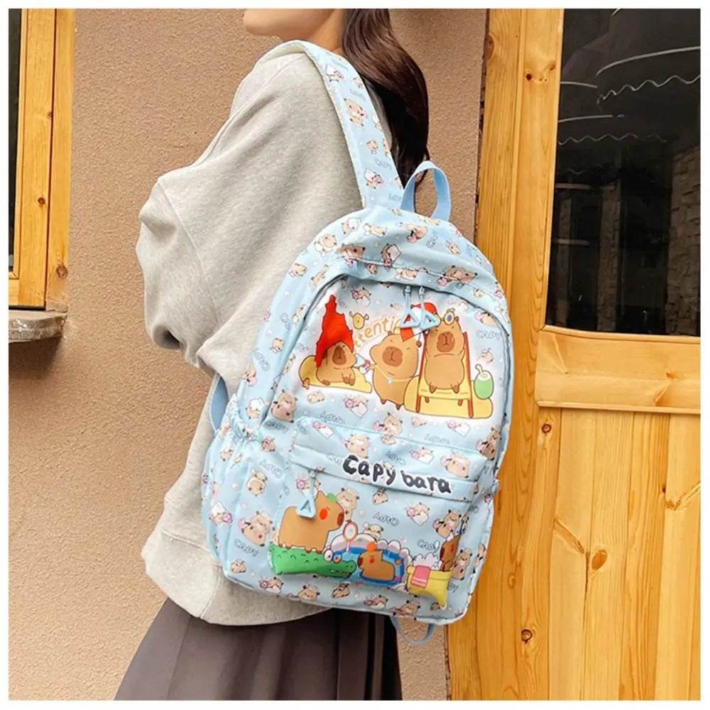 Capybara School Backpack - Cute Large Student Schoolbag - BON's