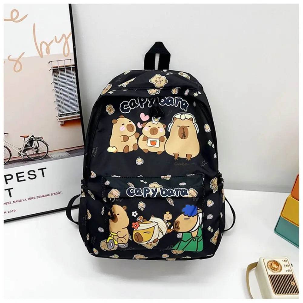 Capybara School Backpack - Cute Large Student Schoolbag - BON's