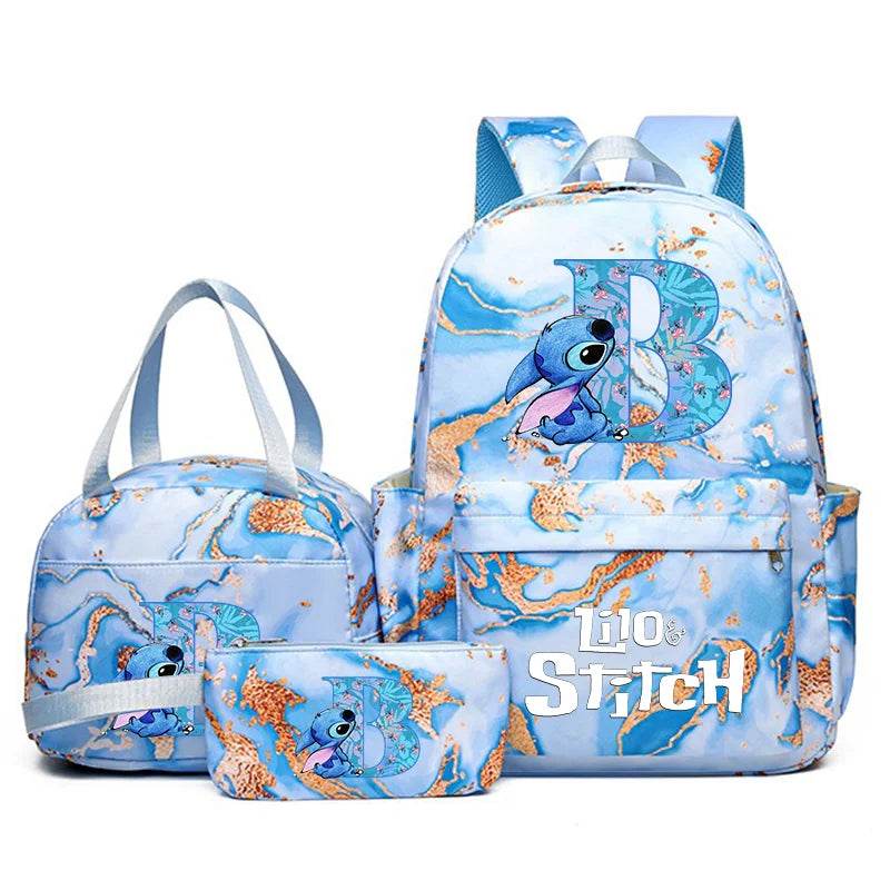 3Pcs Lilo Stitch Schoolbag Set for Kids - Student Backpack, Travel Bag & Pen Case - BON's