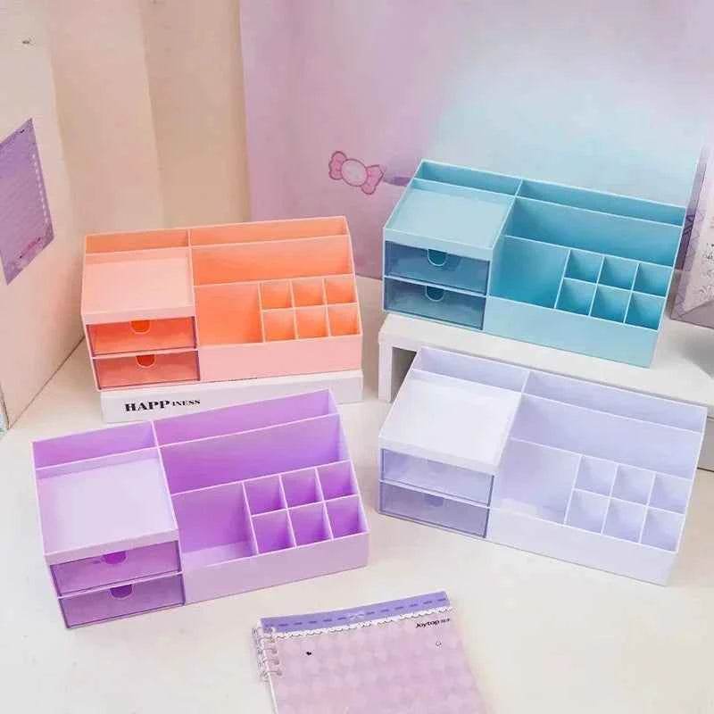 Cute Pen Holder Organizer for Desk - 9 Grid Drawer Stationery Storage for Girls - BON's