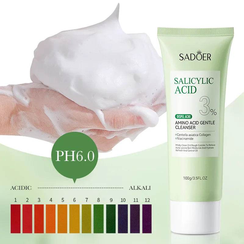 Deep Cleansing Salicylic Acid Face Wash with SPF 50+, Moisturizing Toner, and Whitening Formula - BON's