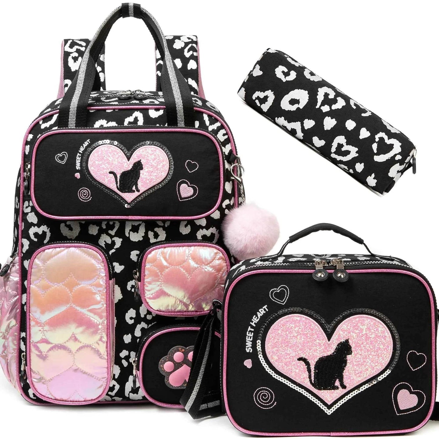 Girls' Backpack Set with Lunch Bag for School - BON's
