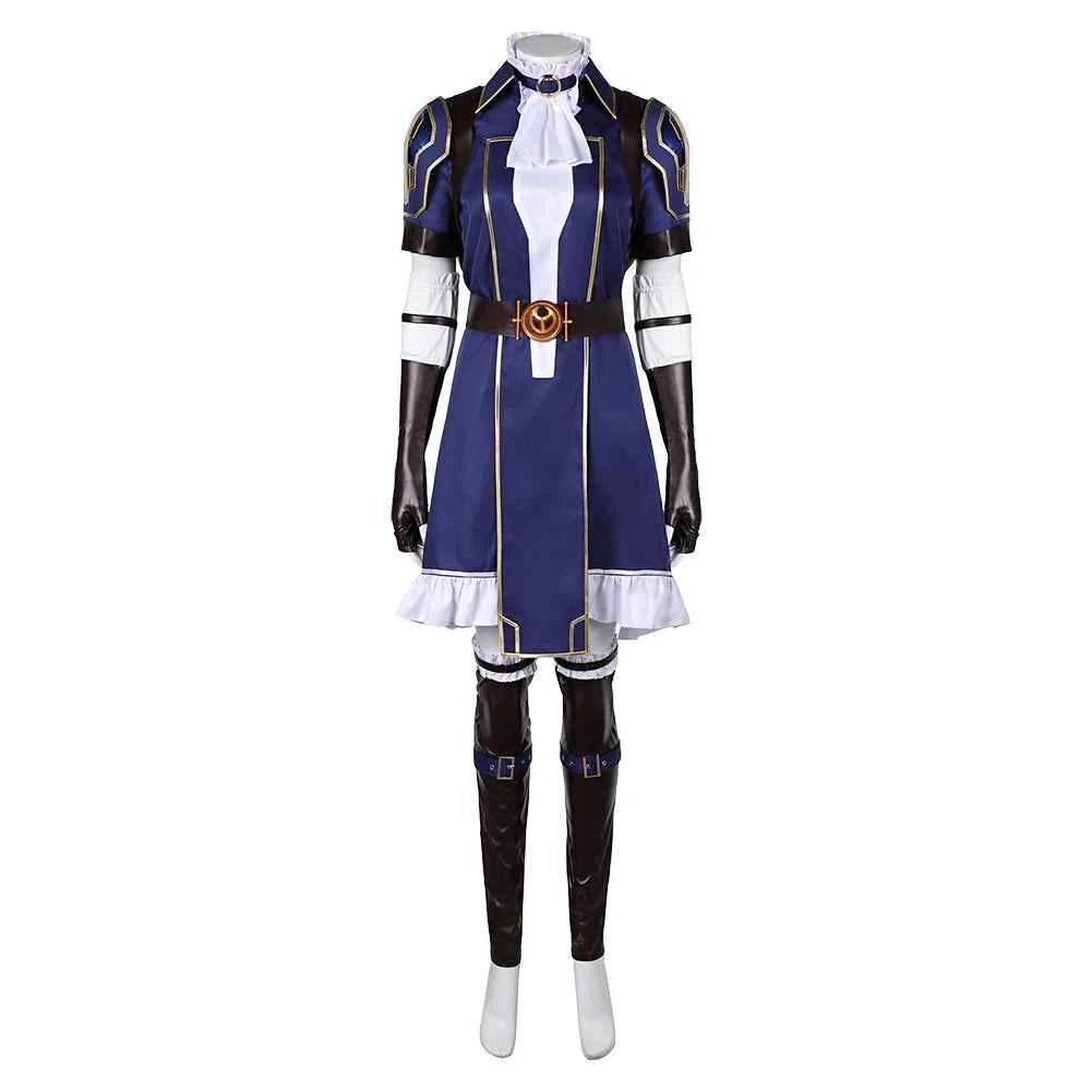 Disguise Caitlyn Cosplay LOL Roleplay Costume Adult Women Game Fantasia Dress Gloves Wig Outfits Halloween Carnival Party Suit