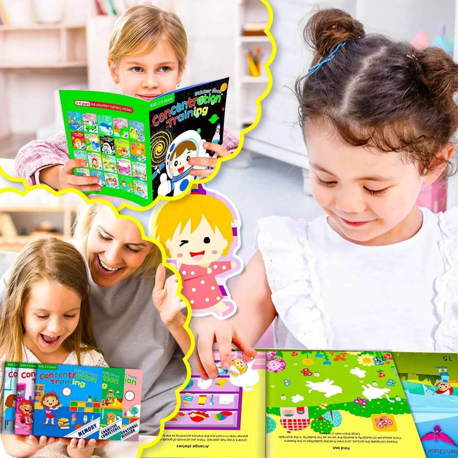 Kids Reusable Cartoon Stickers Books for Early Education Gift - BON's
