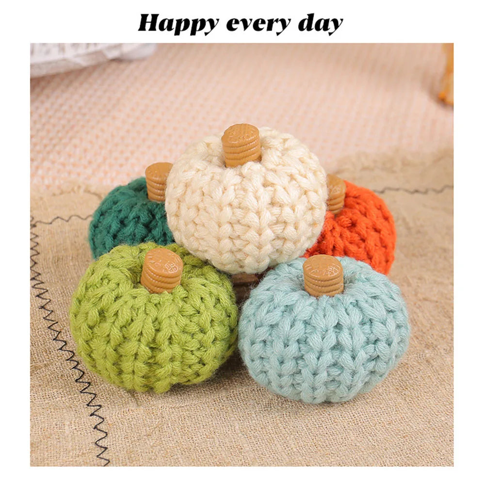 Artificial Pumpkin Artificial Crochet Pumpkin Hand Woven Pumpkin Mimi For Home Decoration Halloween Thanksgiving