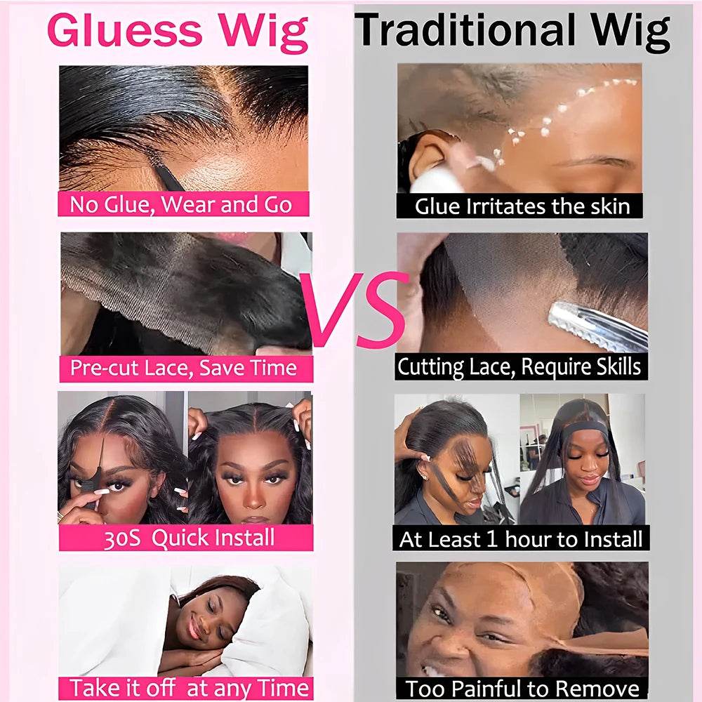 250% Density Bob Wig Body Wave Wear And Go Glueless Wigs For Women Ready To Wear Human Hair Wigs 4x4 Lace Closure Wig Human Hair - BON's