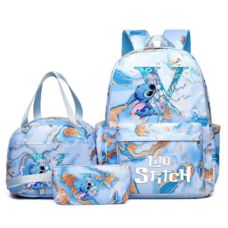 3Pcs Lilo Stitch Schoolbag Set for Kids - Student Backpack, Travel Bag & Pen Case - BON's