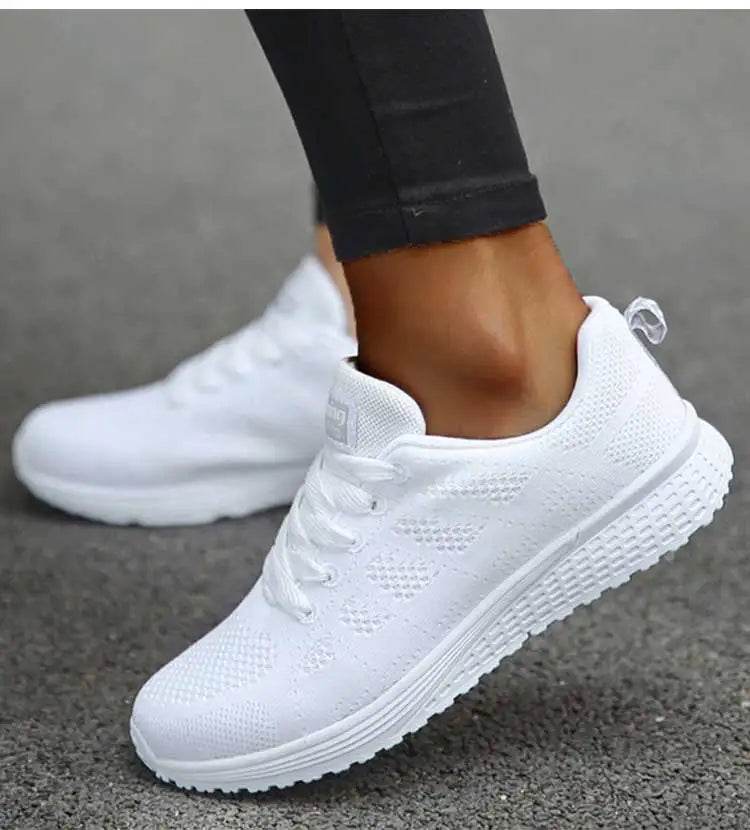 Women's Classic Sneakers - Casual Gym Sneakers for Women, White Vulcanize Shoes, Zapatillas Mujer - BON's