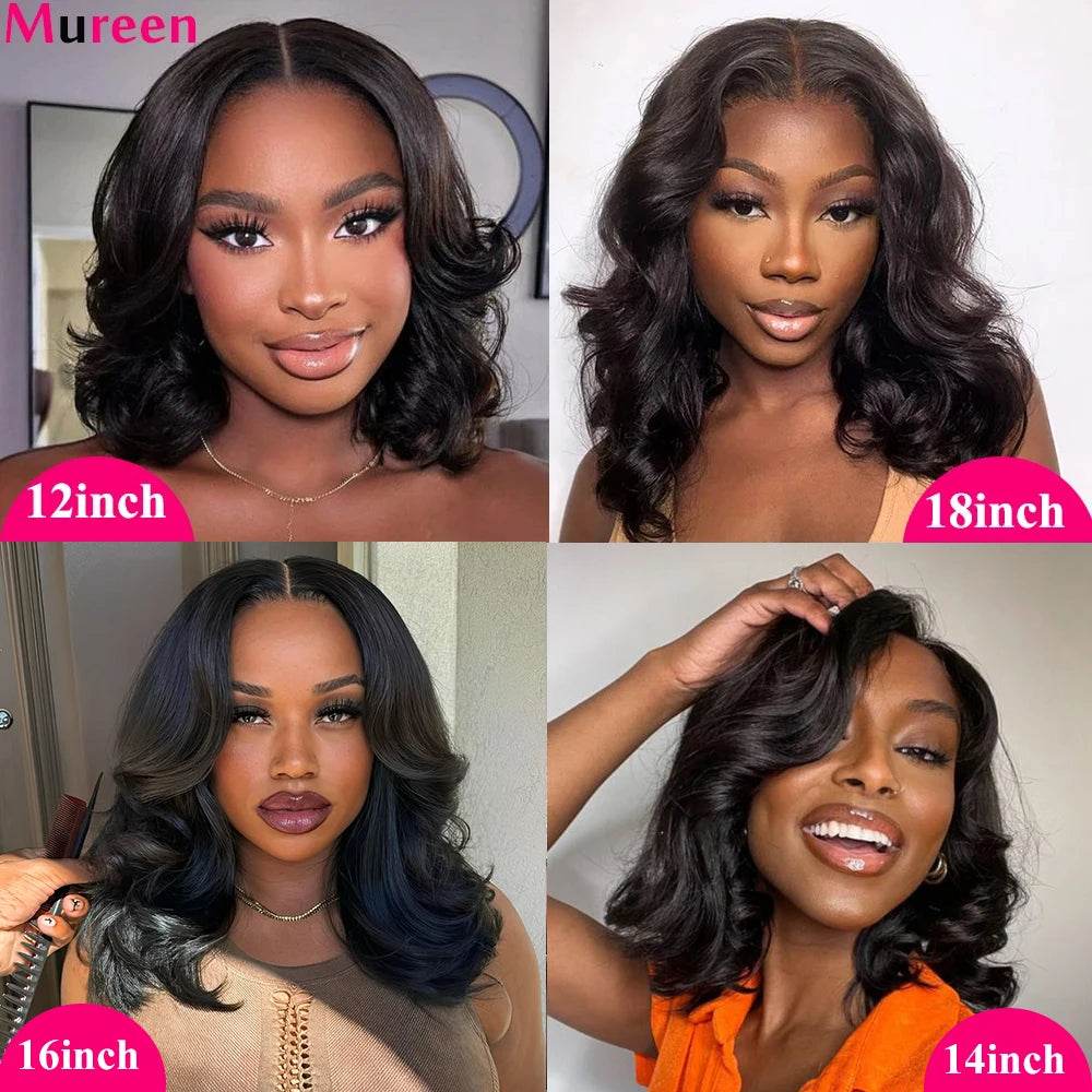 250% Density Bob Wig Body Wave Wear And Go Glueless Wigs For Women Ready To Wear Human Hair Wigs 4x4 Lace Closure Wig Human Hair - BON's