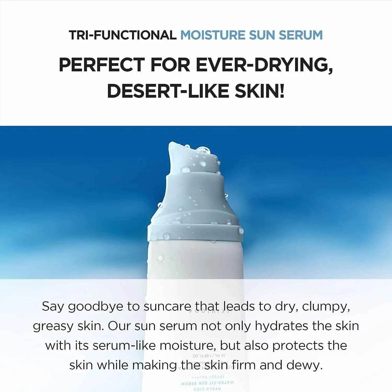 Skin1004 Centella Sun Serum SPF50+ with Hyaluronic Acid for Sensitive Skin and Effective UV Protection - BON's