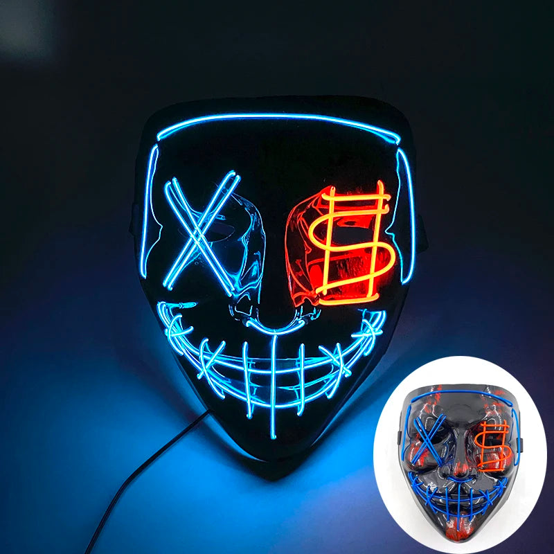 LED Glowing Bloody Rabbit Mask β Neon Horror Cosplay for Halloween, Carnival & Masquerade