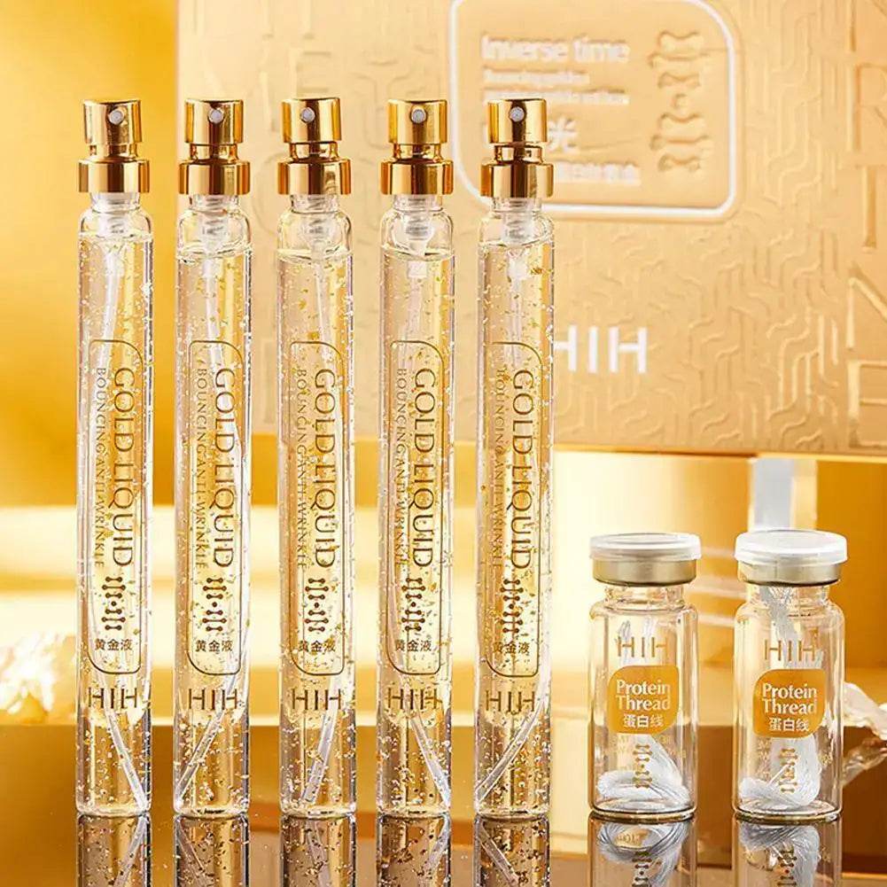 Korea 24k Collagen Serum - Active Collagen Silk Care Lifting Firming Set with Hyaluronan for Moisturizing Essence and Firming Skin Care - BON's