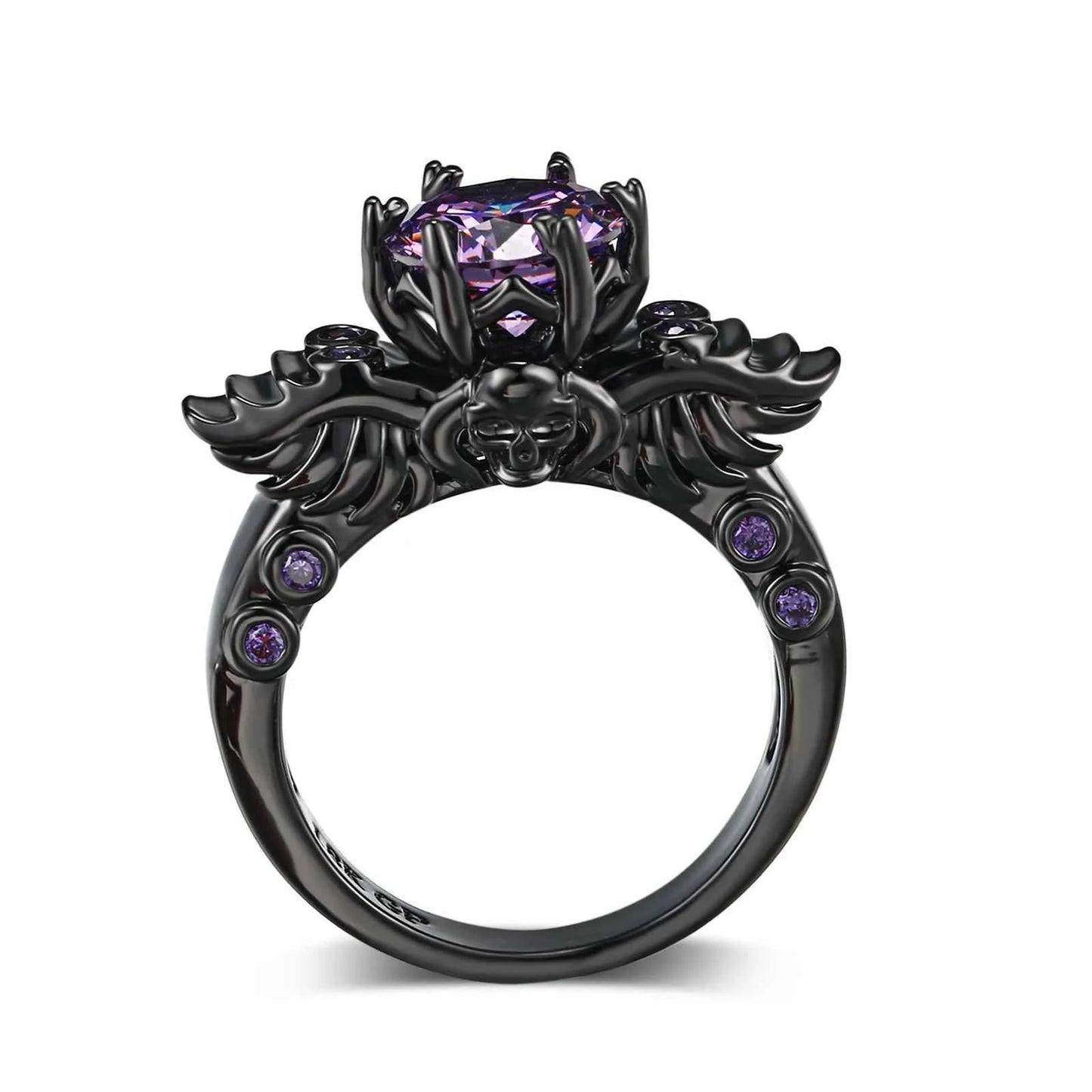 Retro Punk Skull Gothic Ring β Unisex Black & Gold Halloween Jewelry for Men & Women