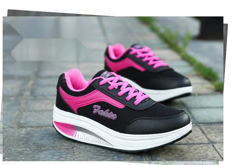 Women Vulcanized Sneakers High Quality Fashion Flats Walking Platform Shoes Zapatillas Mujer - BON's