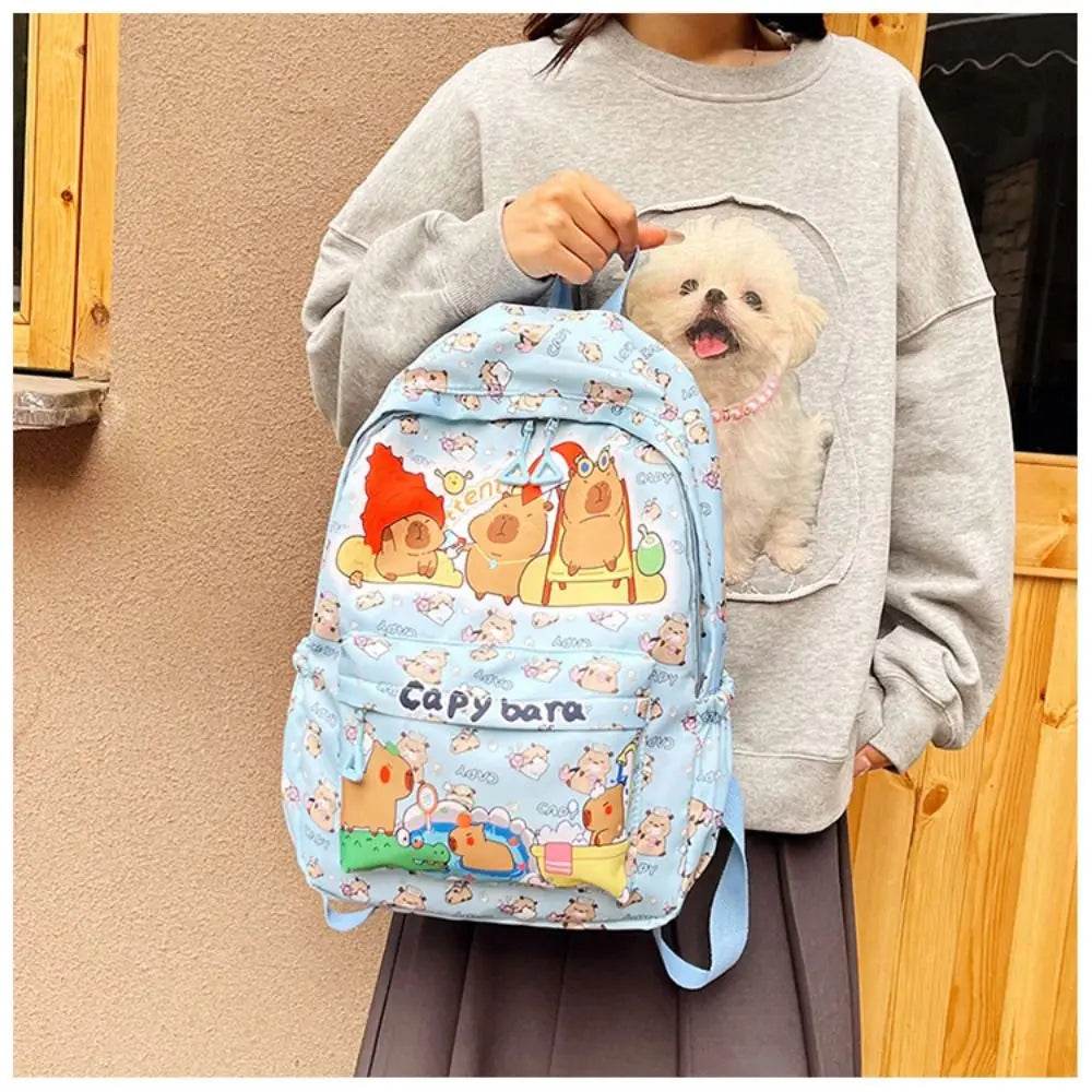 Capybara School Backpack - Cute Large Student Schoolbag - BON's