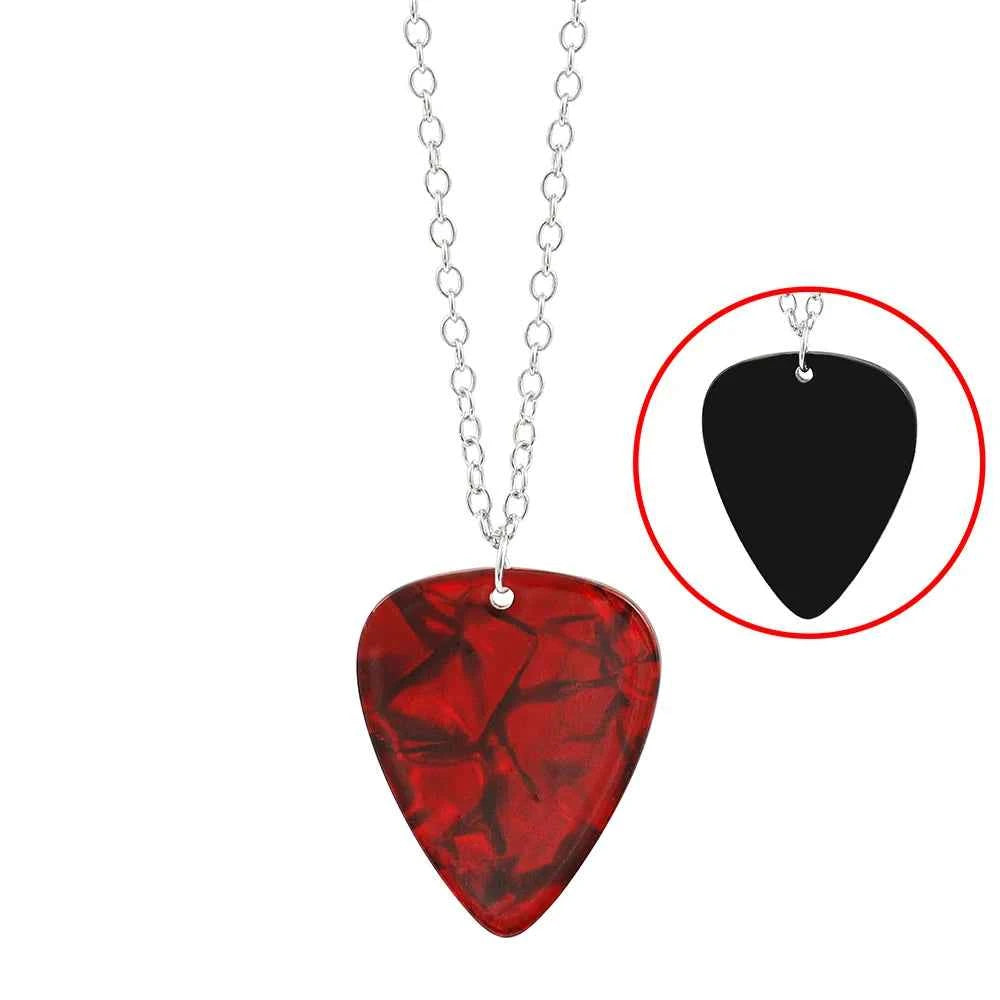 Cosplay Heart Guitar Pick Pendant Jewelry Necklace Choker Prop Accessorie Halloween Gift