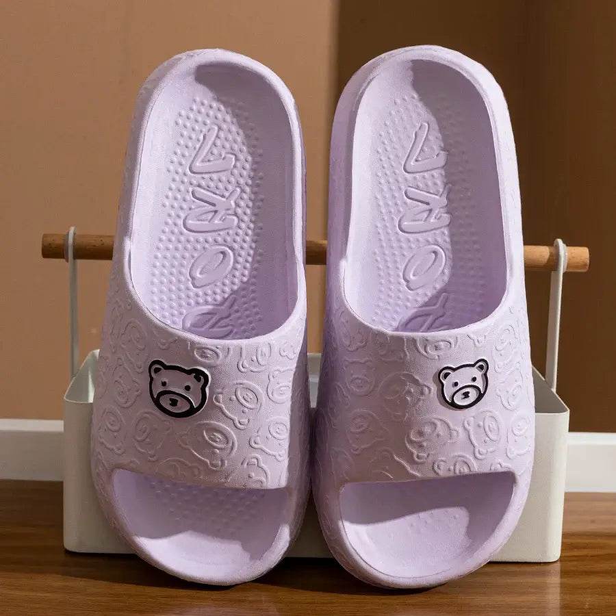 Cute Bear Slippers for Women and Men - Soft Indoor Cartoon Sandals, Anti-Slip Summer Shoes, Comfy Bathroom and Outdoor Leisure Footwear - BON's