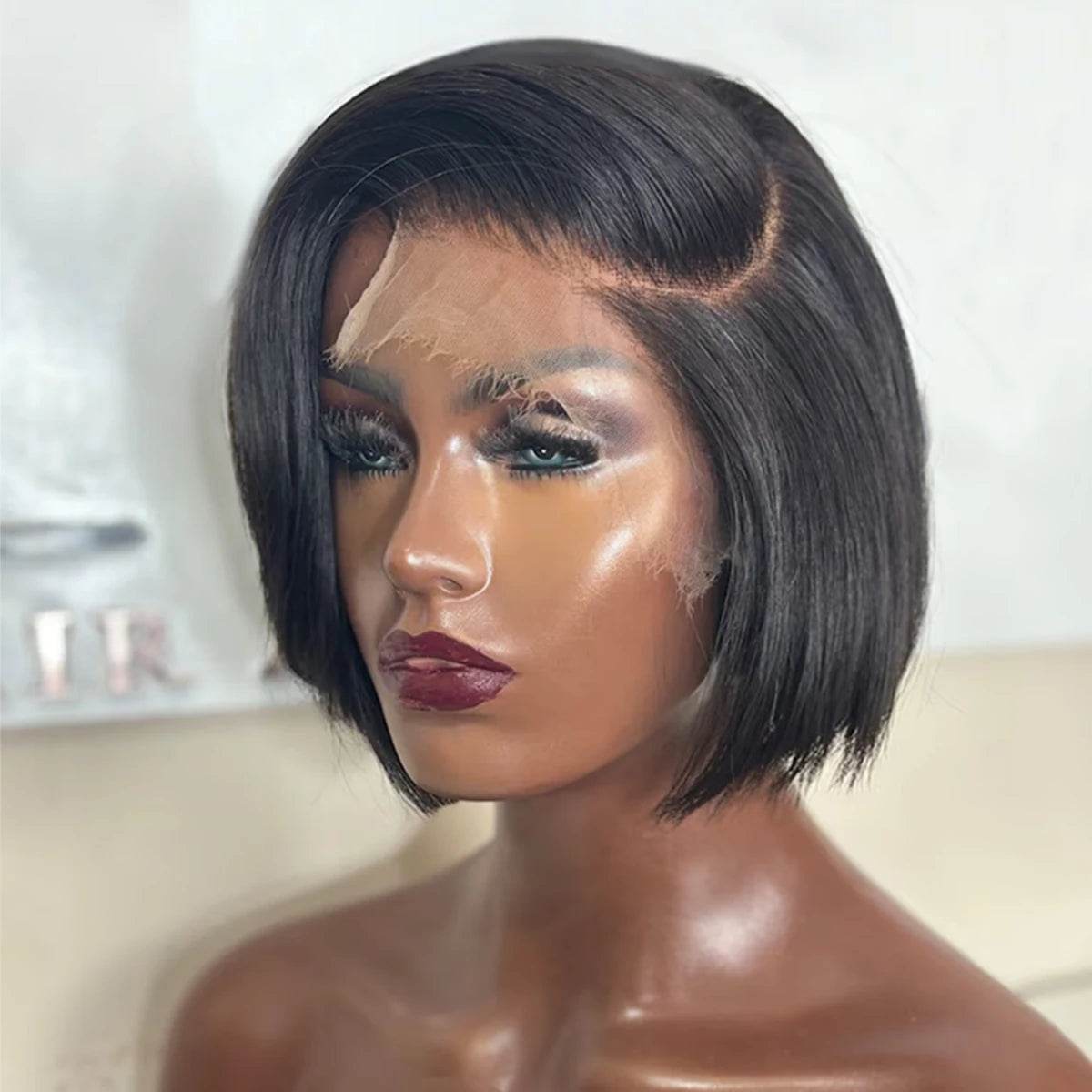 Straight Bob Wigs Human Hair 13x4 HD Lace Frontal Glueless Bob Wigs 4x4 Lace Closure for Women 180% - BON's