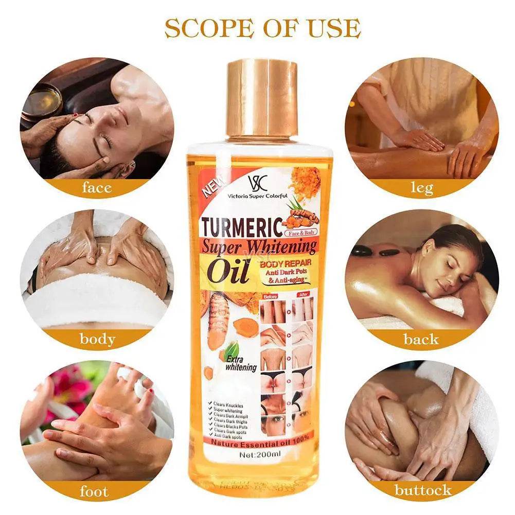 200ml Turmeric Essential Oil for Skin Care - Moisturizing and Hydrating Natural Oil for Smooth Face and Body - BON's