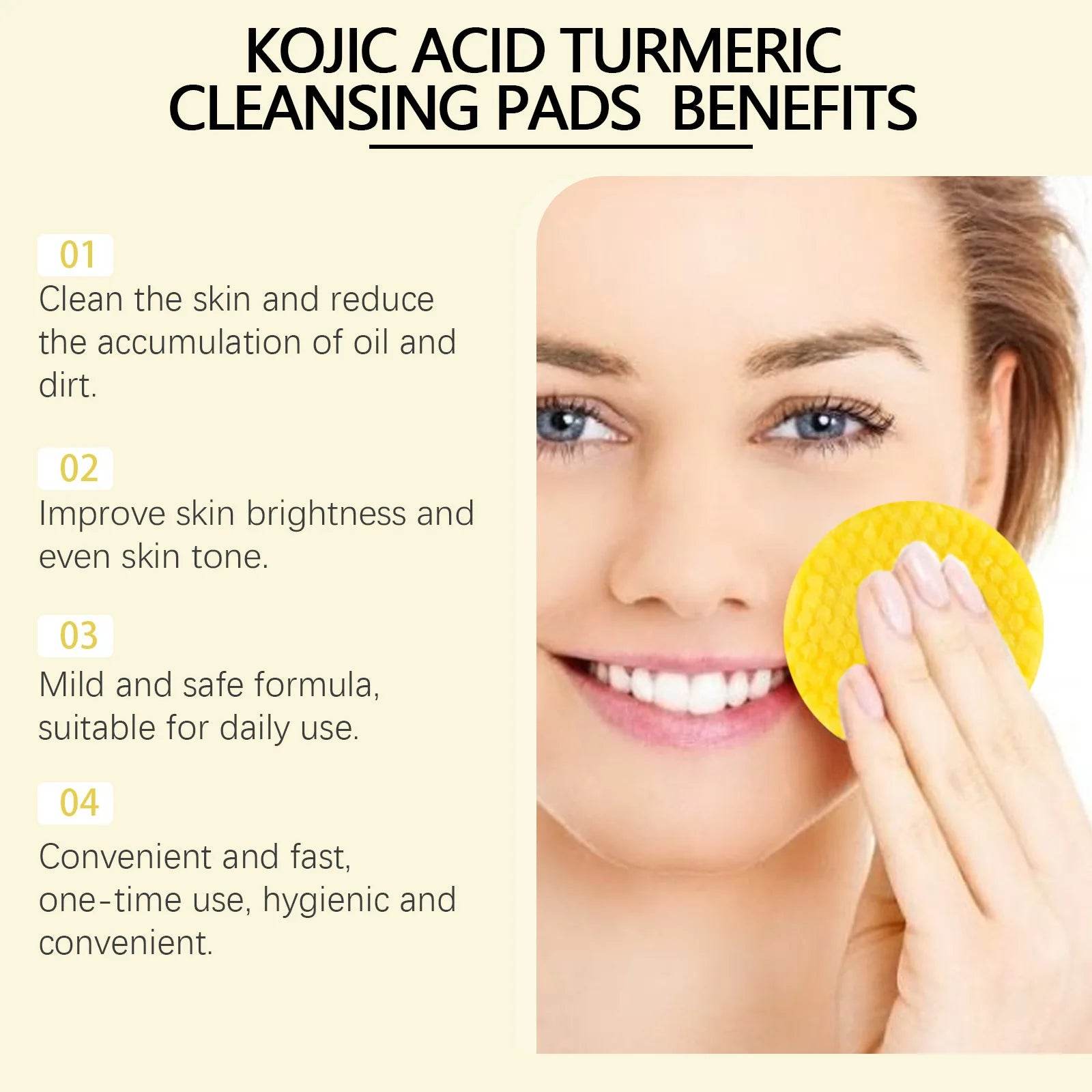 Turmeric Dark Spot Remover Exfoliating Cleansing Pads for Oil Control and Brightening Skin Care - BON's