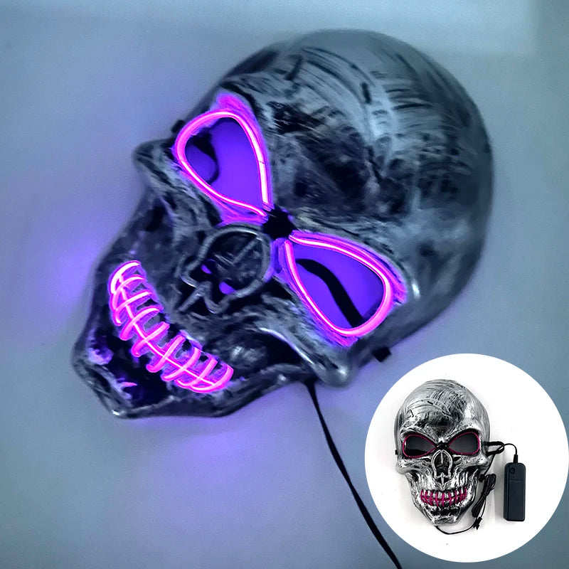 LED Glowing Bloody Rabbit Mask β Neon Horror Cosplay for Halloween, Carnival & Masquerade