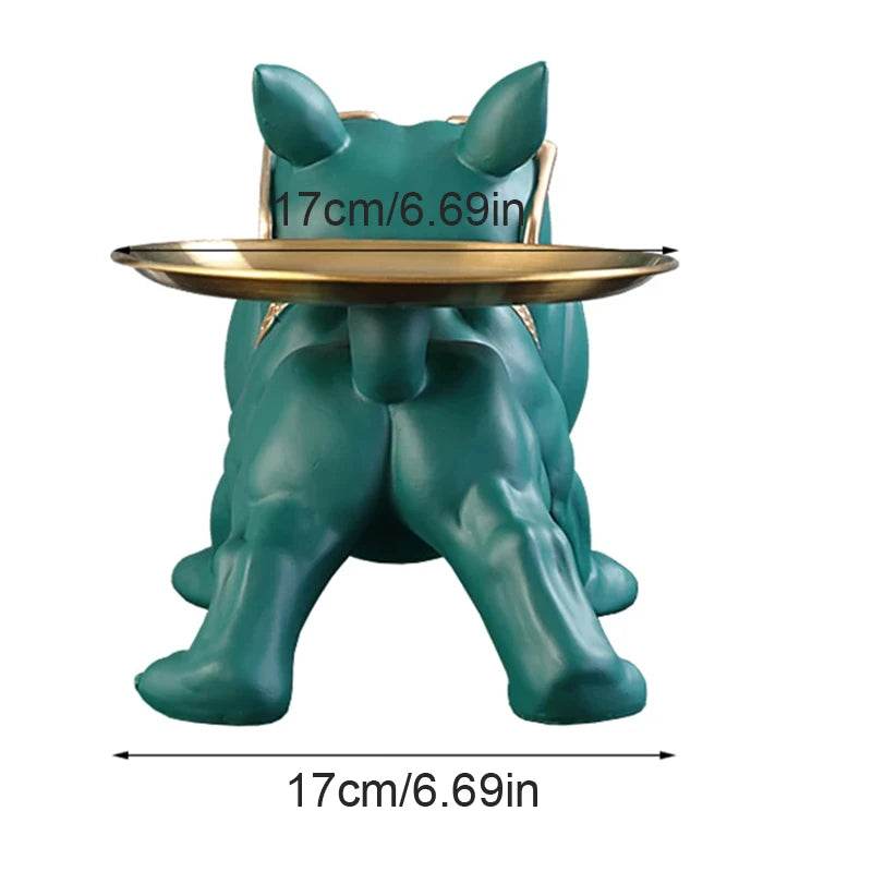 30cm Bulldog Figurine Storage Box - Resin Art Sculpture and Decorative Storage Solution - BON's