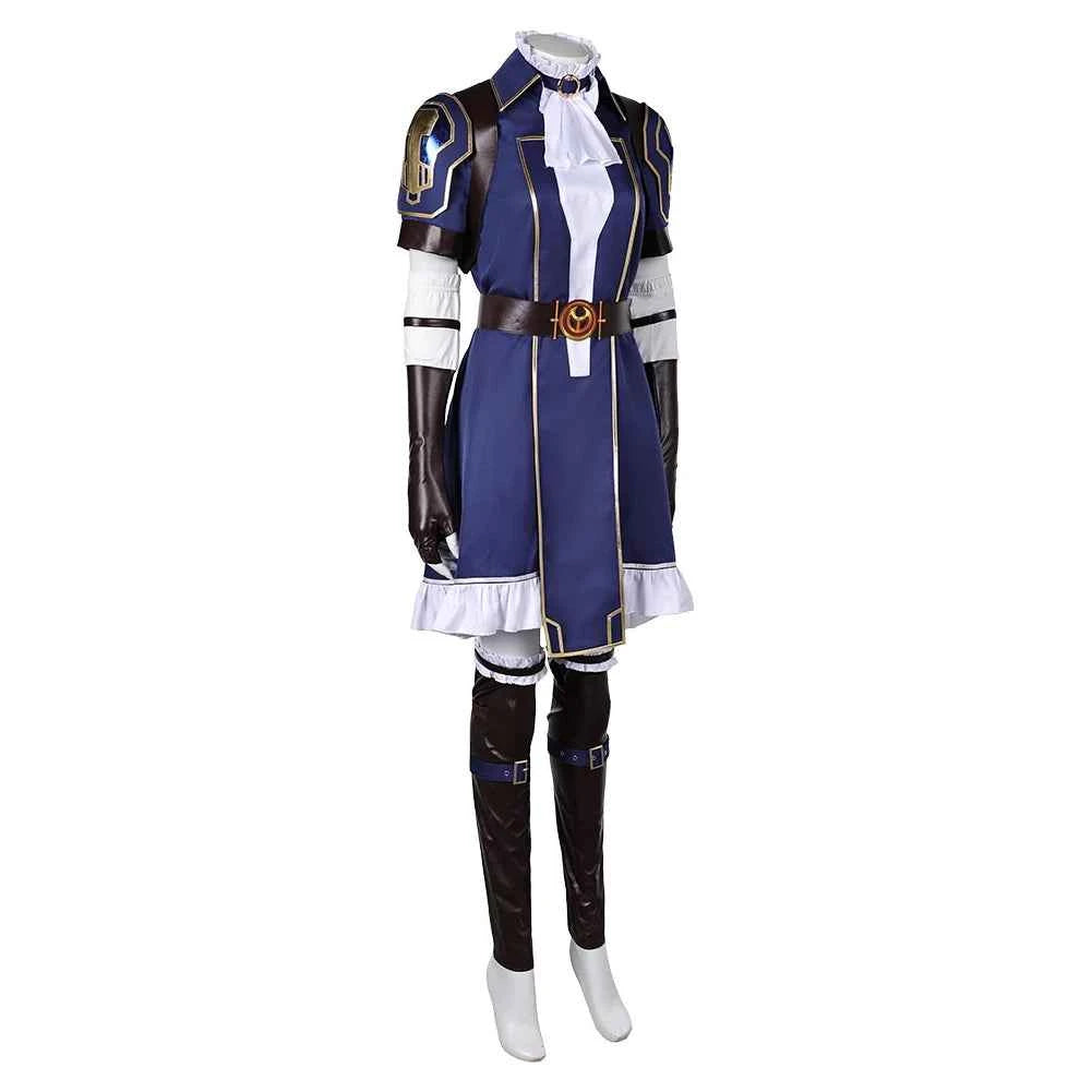 Disguise Caitlyn Cosplay LOL Roleplay Costume Adult Women Game Fantasia Dress Gloves Wig Outfits Halloween Carnival Party Suit