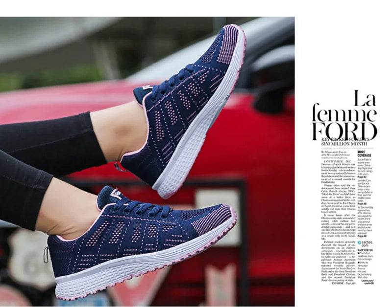 Women Breathable Casual Shoes - Fashion Mesh Flat Sneakers for Walking and Gym 2021 - BON's