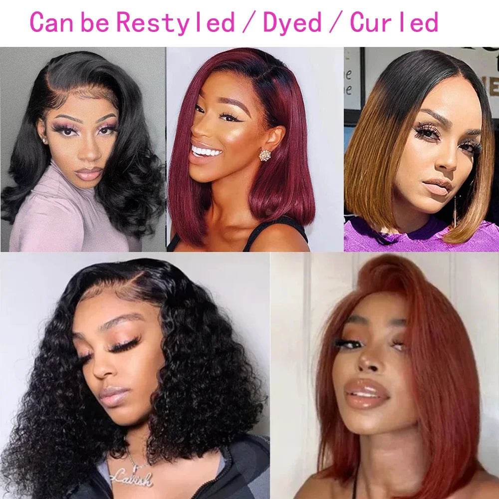 Straight Bob Wigs Human Hair 13x4 HD Lace Frontal Glueless Bob Wigs 4x4 Lace Closure for Women 180% - BON's