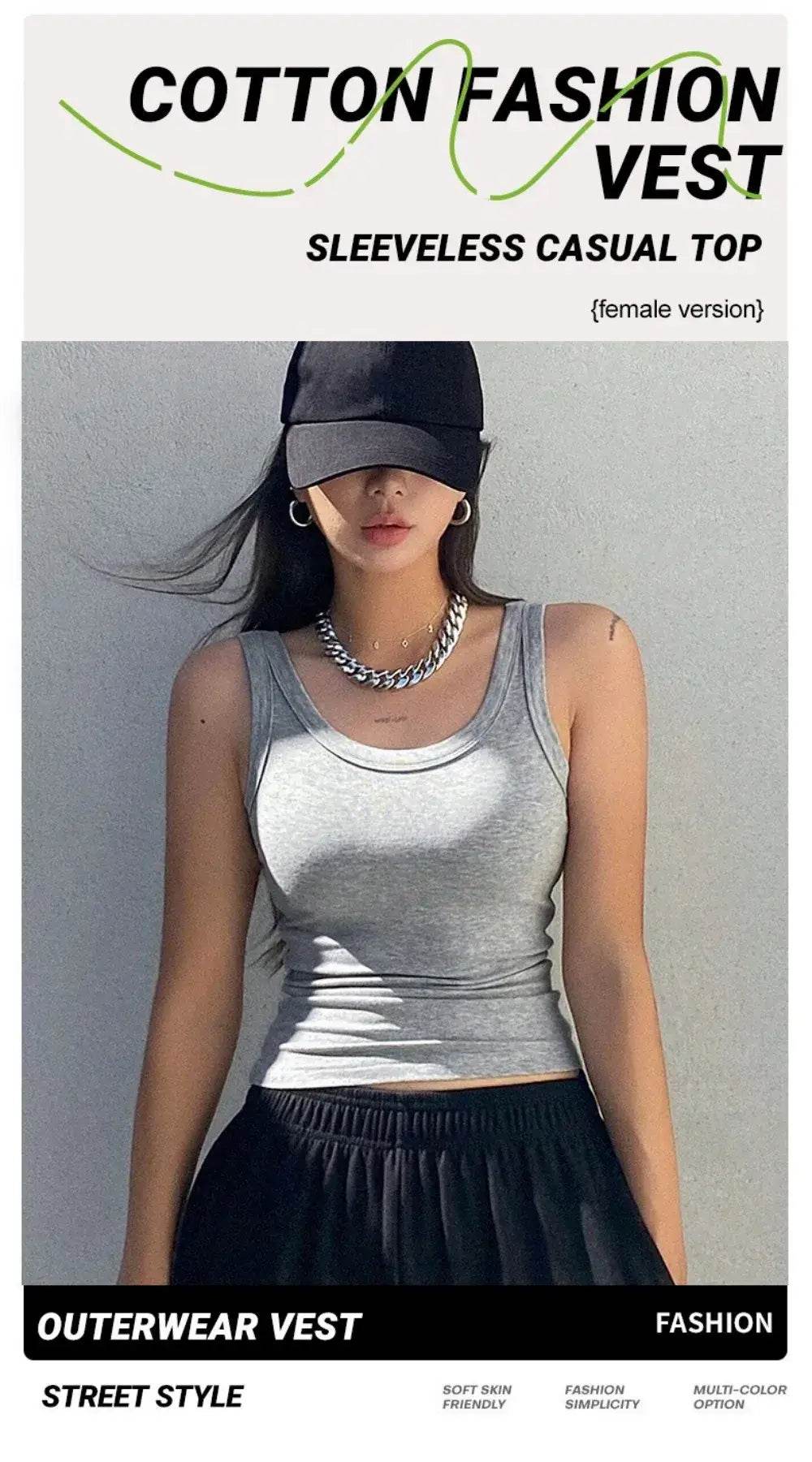 California Tank Top for Women - Sleeveless Ribbed Knit Vest for Casual Summer Street Style - BON's