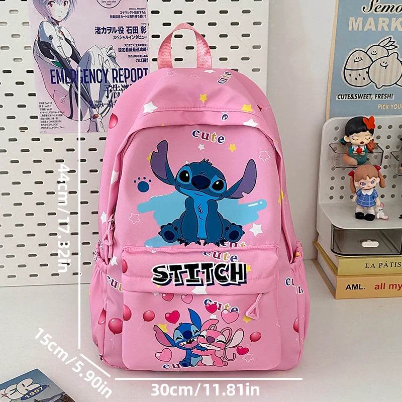 Stitch Cartoon Backpack, Large Capacity Daypack, Lightweight, Durable Nylon Schoolbag for Travel, Daily Commuting and School - BON's
