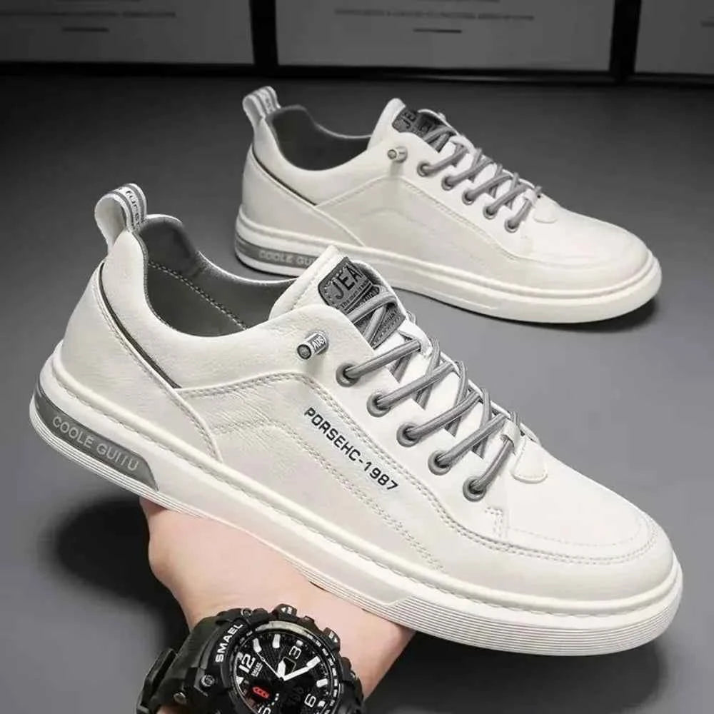 2025 Men’s Versatile White Sneakers – Breathable Spring Board Shoes for Sports & Casual Style
