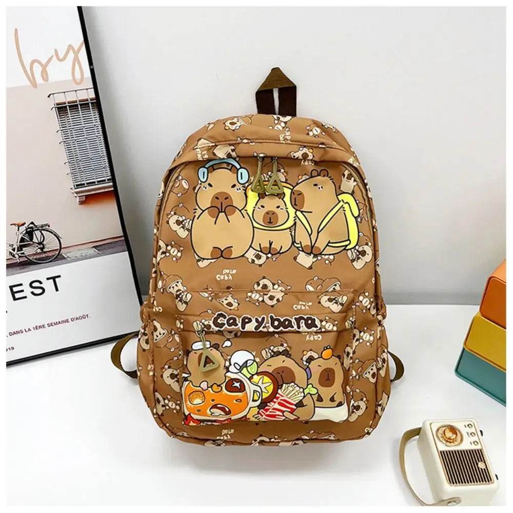 Capybara School Backpack - Cute Large Student Schoolbag - BON's