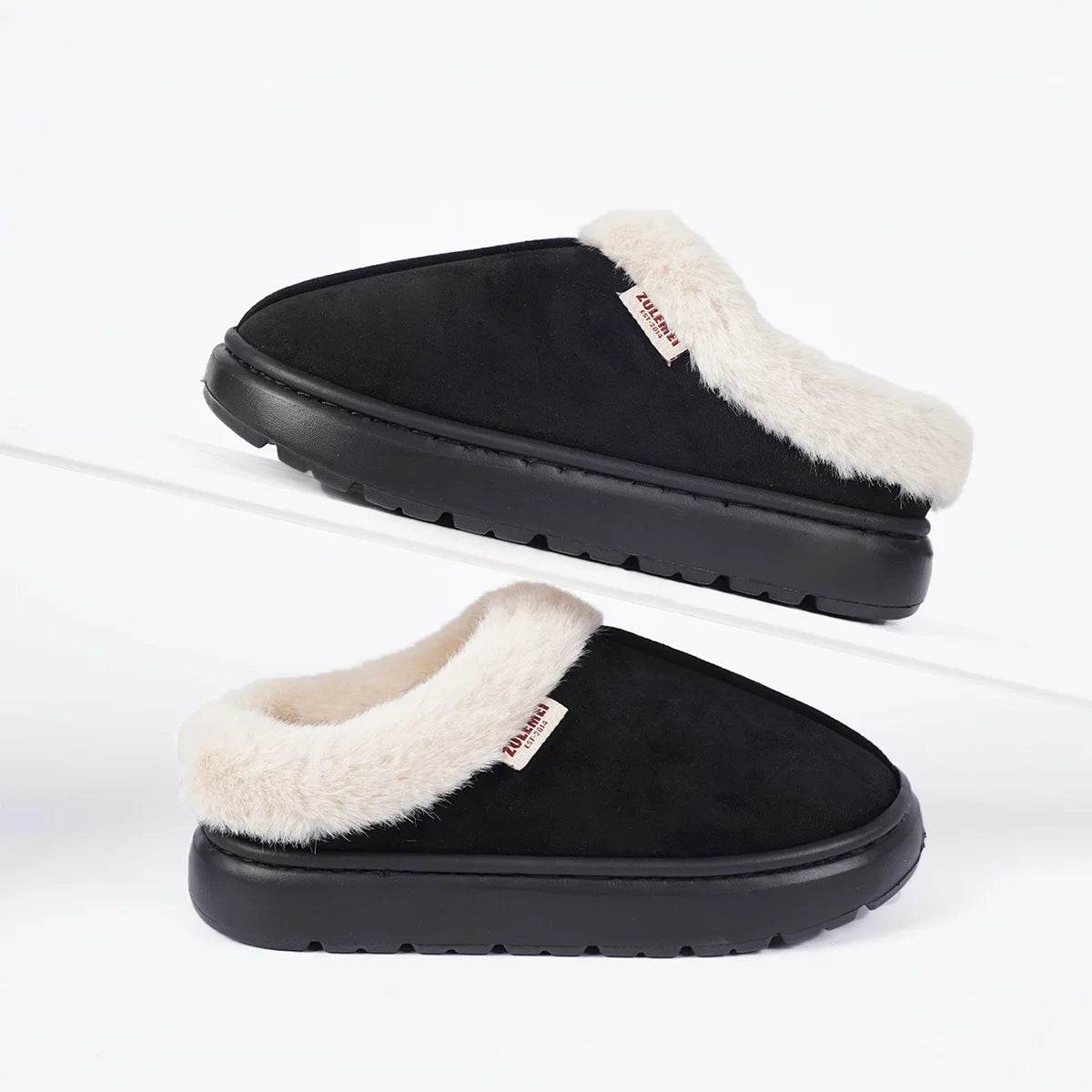 Kidmi Winter Women Shoes 2024 - Warm Outdoor Cotton Slippers and Plush Indoor Padded Footwear for Women - BON's
