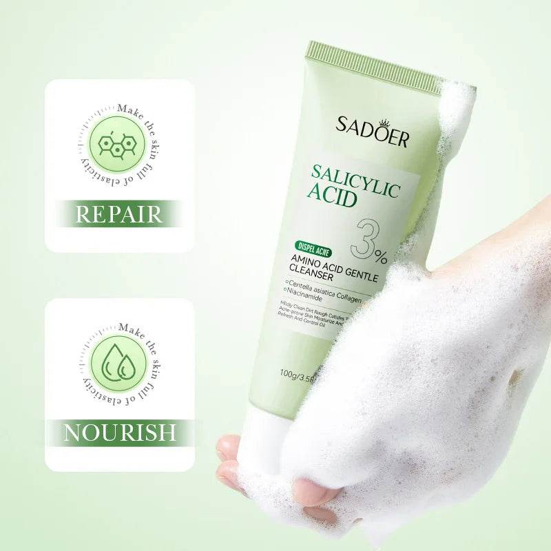 Deep Cleansing Salicylic Acid Face Wash with SPF 50+, Moisturizing Toner, and Whitening Formula - BON's