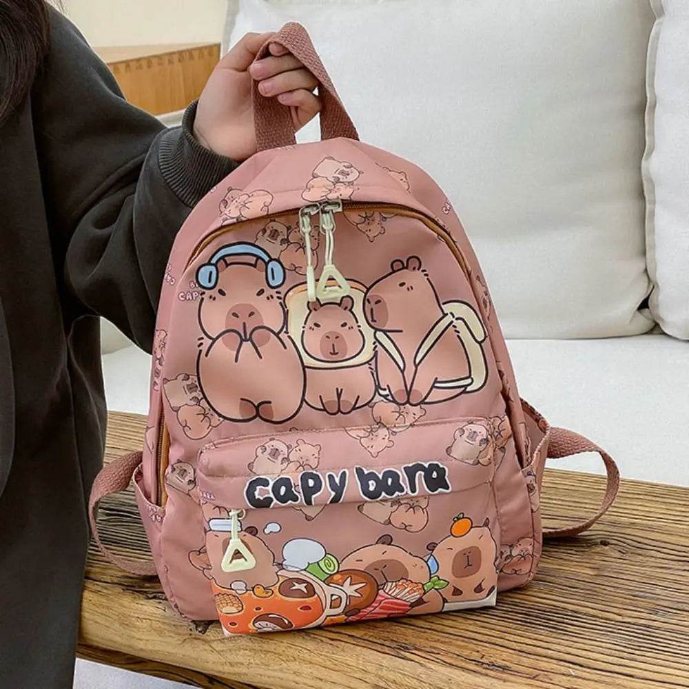 Capybara School Backpack - Cute Large Student Schoolbag - BON's