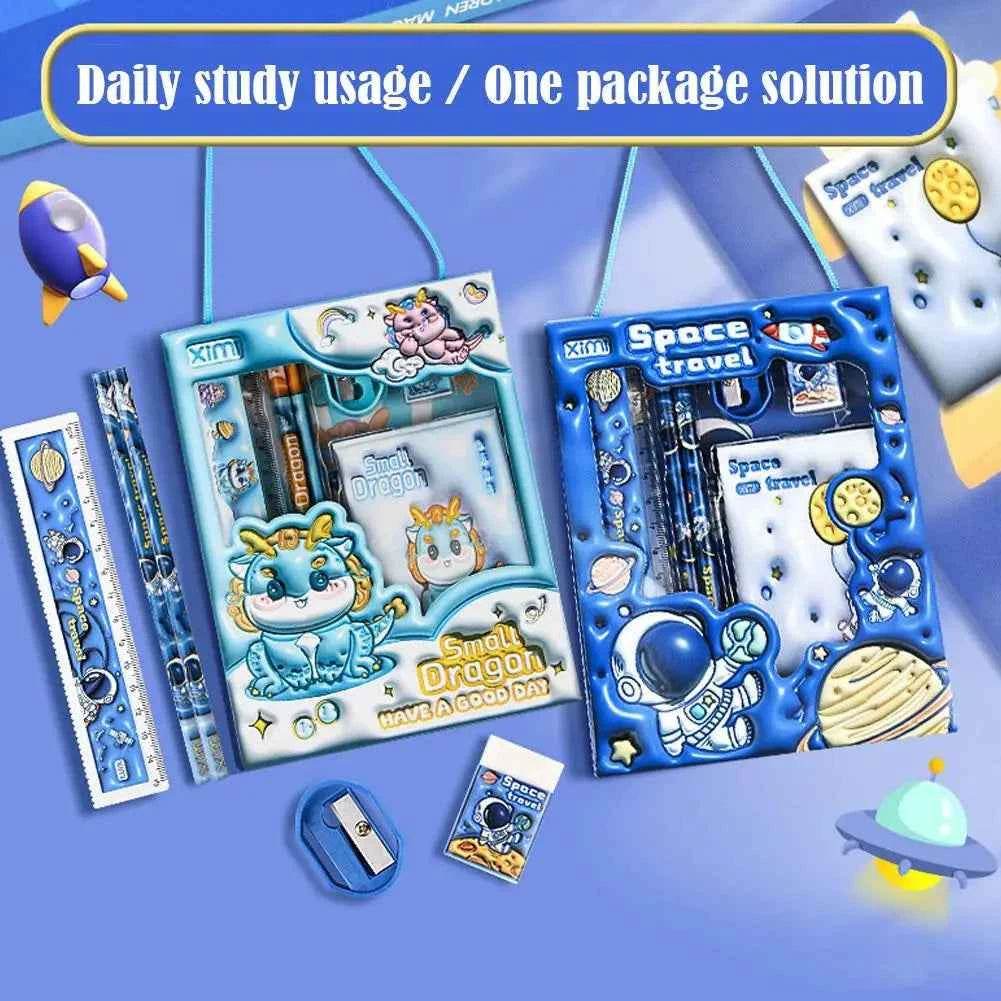Cute Cartoon Stationery Set - 6-Piece Student Supplies - BON's