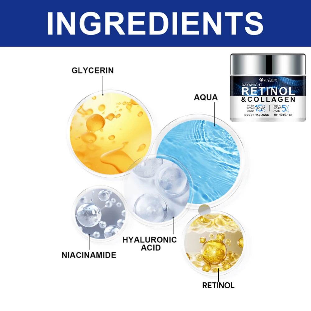 15% Hyaluronic Acid Moisturizer with Kojic Acid, Glycerin, and Retinol for Brightening and Firming Rough Skin - BON's