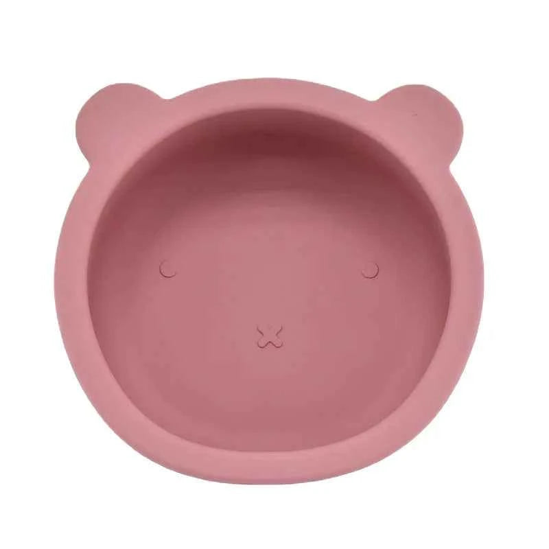 BPA Free Baby Silicone Feeding Bowl Cartoon Dishes For Kids Suction cup Anti-Drop Non-Slip Dinnerware Autonomous eating training