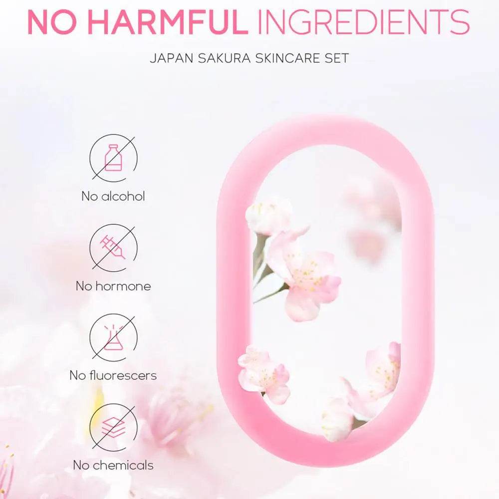 Face Skin Care Set Cleanser Sakura Essence Cream Moisturizing Whitening & Anti-Aging Toner Eye Cream Face Serum Eye Skin Care - BON's
